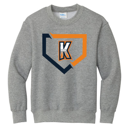 Kirkwood Baseball Plate - Youth Core Fleece Crewneck Sweatshirt Thumbnail